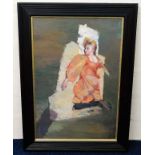 A large framed Robert Lenkiewicz original of woman
