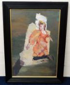 A large framed Robert Lenkiewicz original of woman