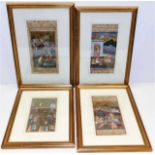 Four later framed c.1900 Asian watercolours of var