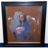 A large framed Robert Lenkiewicz original of woman