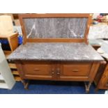A marble topped washstand 42in high x 45.5in at wi