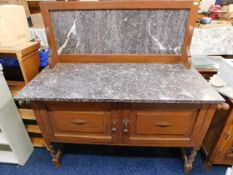 A marble topped washstand 42in high x 45.5in at wi