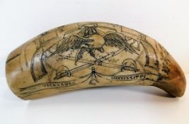 A reproduction scrimshaw "Vicksbrug, Mississippi"