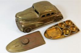 A brass Betel novelty car paint palette 9.75in lon