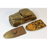 A brass Betel novelty car paint palette 9.75in lon