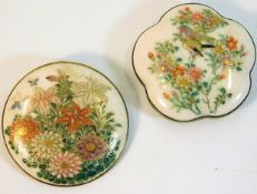 Two antique Japanese porcelain buckles, one conver