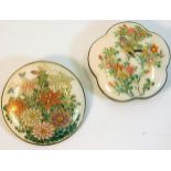 Two antique Japanese porcelain buckles, one conver
