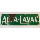 A vintage steel & enamel Alta-Laval sign 13.5in lo