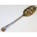 A George II silver berry spoon by John White, Lond