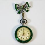 An early 20thC. silver enamelled nurses style fob