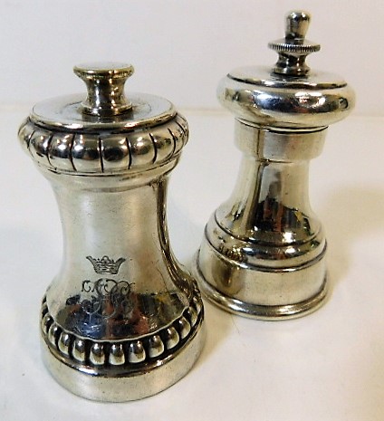 Two Mappin & Webb silver plated cruets