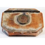 A 19thC. silver plated (worn) tobacco box with Geo