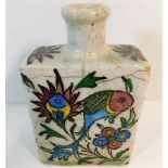 A 19thC. tea caddy with carp style decor 6.5in tal