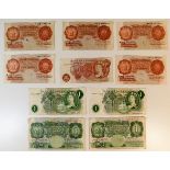 A quantity of various UK bank notes including a Pe