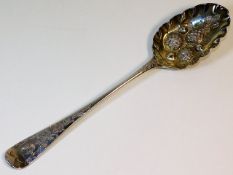 A George III silver berry spoon by William Bateman