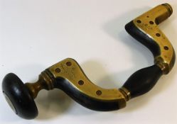 A Victorian Robert Marples brass & hardwood brace