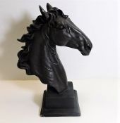 A mounted bronze resin style bust 15in high, chip
