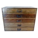 A small collectors chest of five drawers 18.75in w