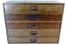 A small collectors chest of five drawers 18.75in w