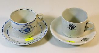 A Northern Railway line cup & saucer twinned with