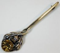 A Scottish hallmarked silver brooch 12.9g with cit