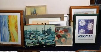 A large quantity of mostly framed prints & picture