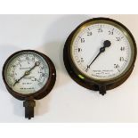 A brass pressure gauge, Dewrance & Co. London 6in