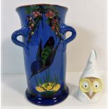 A Devon pottery vase 5.5in tall & a Worcester porc