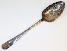 A George III silver berry spoon by Thomas Shepherd