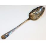 A George III silver berry spoon by Thomas Shepherd