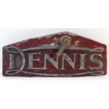 A Dennis manufacturer plaque, probably from a fire