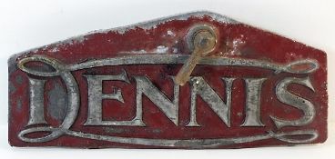 A Dennis manufacturer plaque, probably from a fire