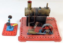 A vintage Mamod stationary steam engine & accessor