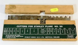 A boxed set of Stanley no.50 cutting blades