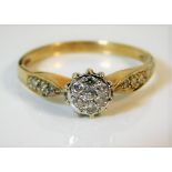 A 9ct gold ring set with diamond 2.7g size R/S