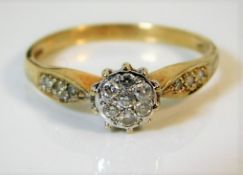 A 9ct gold ring set with diamond 2.7g size R/S