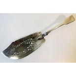 An early Victorian London silver fish slice by H.