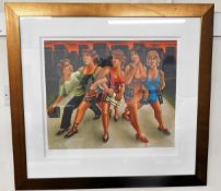 A framed limited edition print "Girl's Night Out"