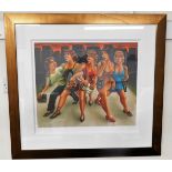 A framed limited edition print "Girl's Night Out"