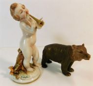 A 19thC. continental porcelain figure 5.5in tall t