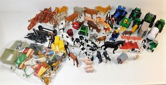 A large quantity of mostly plastic farm animals &