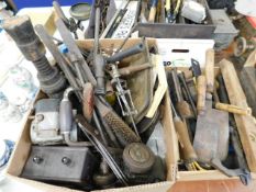 Two boxes of tools & other sundries