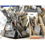 Two boxes of tools & other sundries