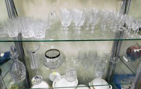 A quantity of cut glass ware including a Waterford