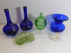 A selection of vintage glassware