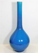 A very large antique Chinese blue glazed bottle va