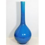 A very large antique Chinese blue glazed bottle va