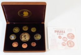 A cased Polish 2004 Euro coin set