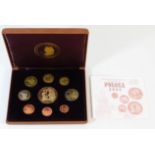 A cased Polish 2004 Euro coin set