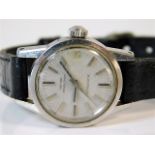 A ladies steel Girard-Perregaux Gyromatic date wri